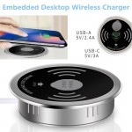 Desktop Wireless Charger for iPhone XS Max XR X USB-A Type-C 15W Quick Charger 3.0 Embedded Qi Wireless Transmitter for samsung