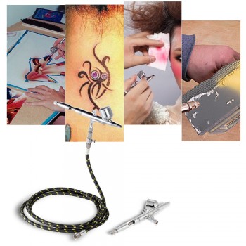 Professional Gravity Feed Double Action Airbrush Set with Hose for Art Painting Tattoo Manicure Spray Model Air Brush Nail Tool