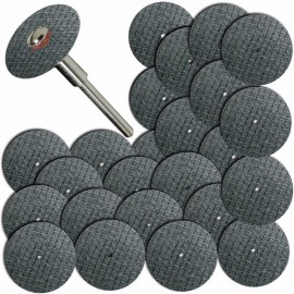 25pcs Saw Blade + 1pcs Connection Clamp Fiberglass Reinforced Cut Off Wheel Disc W/ 1 Mandrel 1/8 Fit Dremel Tool