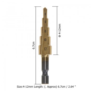 Hole Cutter 4-12mm Cone Step Drill Hole Tools Countersink Drill Bit Power Tools Step Drill Bit for Metal Tools Set