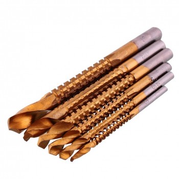 High Quality Titanium Plating High-Speed Steel Drill Bits Carpenter Woodworking Drilling Cut Grooving Saw Drill Bits 6Pcs/Set