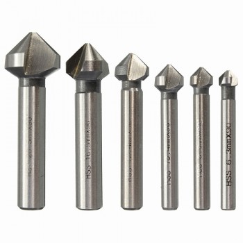 3 Flute Countersink Drill Bit Round Handle 90 Degree HSS Wood Steel Chamfer Cutter Tool 6.3/8.3/10.4/12.4/16.5/20.5mm