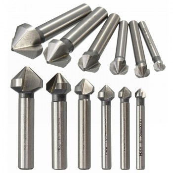 3 Flute Countersink Drill Bit Round Handle 90 Degree HSS Wood Steel Chamfer Cutter Tool 6.3/8.3/10.4/12.4/16.5/20.5mm