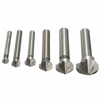 3 Flute Countersink Drill Bit Round Handle 90 Degree HSS Wood Steel Chamfer Cutter Tool 6.3/8.3/10.4/12.4/16.5/20.5mm