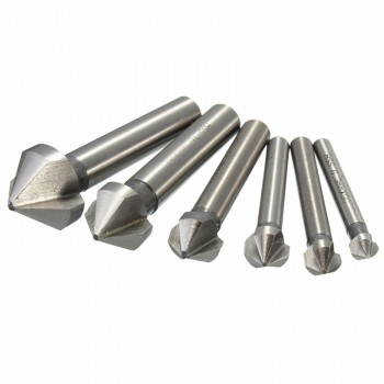 3 Flute Countersink Drill Bit Round Handle 90 Degree HSS Wood Steel Chamfer Cutter Tool 6.3/8.3/10.4/12.4/16.5/20.5mm