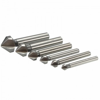 3 Flute Countersink Drill Bit Round Handle 90 Degree HSS Wood Steel Chamfer Cutter Tool 6.3/8.3/10.4/12.4/16.5/20.5mm