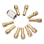 Doersupp 10Pcs/set Brass Drill Chucks Collet Bits 0.5-3.2mm 4.3mm Shank with Screw Nut for Dremel Rotary Tool High Quality