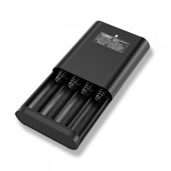 TOMO P4 USB Li-ion Intelligent Battery Charger DIY Mobile Power Bank Case Support 4 x 18650 Batteries and Outputs for Phone