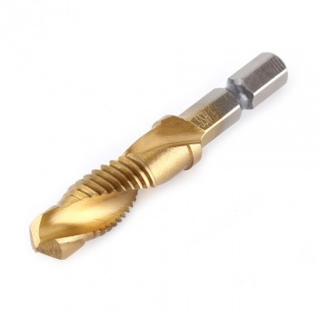 WALFRONT 6pcs/Lot Twist Drill Bit Set 1/4 inch Hex Shank M3-M10 Titanium Coated HSS Drilling Tap Bits Thread Screw Tapping Tools
