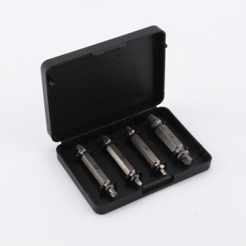 4pcs/Set Drill Out Damaged Screw Extractor Out Remover Handymen Broken Bolt Stud Removal Tool Kit  #1 #2 #3 #4 With Case