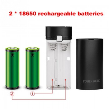 DIY 2 * 18650 Battery Portable Power Bank Case Charger Box USB Interface