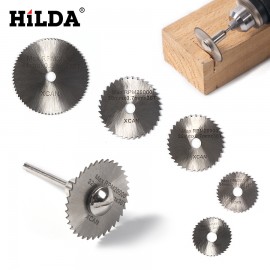 HILDA 5pcs HSS Saw Blades for Dremel Ratory Tools Circular Saw Blades Cutting Discs Mandrel Cutoff Cutter Power tools multitool