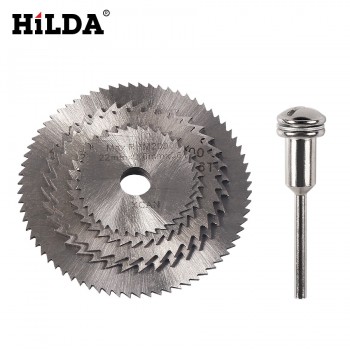 HILDA 5pcs HSS Saw Blades for Dremel Ratory Tools Circular Saw Blades Cutting Discs Mandrel Cutoff Cutter Power tools multitool