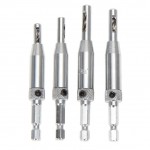 4pcs/Set HSS Self Centering Hinge Center Hexagon Drill Bits Door Cabinet Woodworking Positioning Hole Puncher 2/2.8/3.5/4.5mm