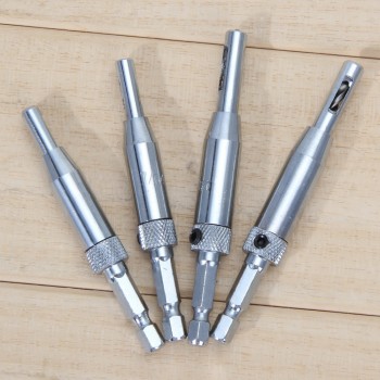 4pcs/Set HSS Self Centering Hinge Center Hexagon Drill Bits Door Cabinet Woodworking Positioning Hole Puncher 2/2.8/3.5/4.5mm