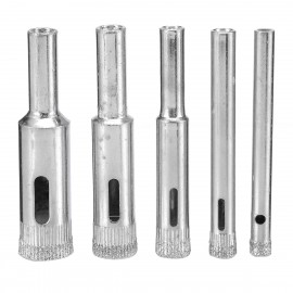 5pcs Diamond Coated Hole Saw Marble Cutter Drill Bits Tool Set For Tile Glass 5/6/8/10/12mm