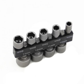 9Pcs 1/4 Hex Shank Power Nut Driver Drill Bit Metric Socket Wrench Screw 5-13mm Magnetic Nut Driver Set Socket Adapter