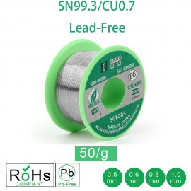 50g Lead-free Solder Wire 0.5-1.0mm Unleaded Lead Free Rosin Core for Electrical Solder RoHs