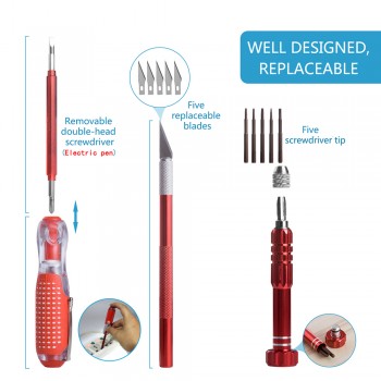 GEYOTAR EU Plug 220V 60W Electric Soldering Iron Kit Screwdriver Tweezers Tin Wire Desoldering Pump knife Welding Repair Tools