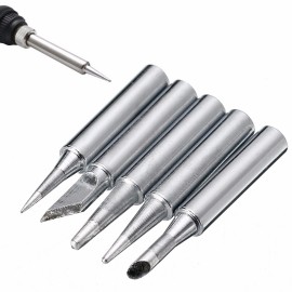 5pcs Metal 900M-T Soldering Iron Tips Set 42mm For Hakko Solder Rework Repair Tools
