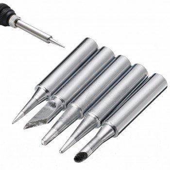 5pcs Metal 900M-T Soldering Iron Tips Set 42mm For Hakko Solder Rework Repair Tools