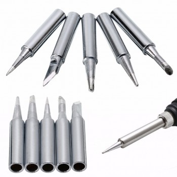 5pcs Metal 900M-T Soldering Iron Tips Set 42mm For Hakko Solder Rework Repair Tools