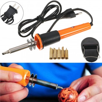 110V/220V EU/US Plug 30W Electric Soldering Iron Pen Wood Burning Pen Set Pencil Burner With Brass Tips and Accessories