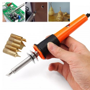 110V/220V EU/US Plug 30W Electric Soldering Iron Pen Wood Burning Pen Set Pencil Burner With Brass Tips and Accessories