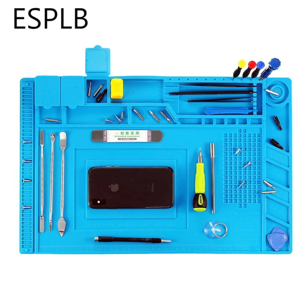 Insulation Pad Heat-Resistant Soldering Station Silicon Soldering Mat Work Pad Desk Platform for BGA Soldering Repair Station