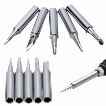 5pcs/set Lead-free 900M-T Metal Solder Soldering Iron Tips for Hakko Soldering Rework Station Repair Tools Set
