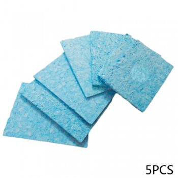 Hot 5pcs/lot 6cm*6cm Soldering Iron Solder Tip Welding Cleaning Sponge Pads Blue and Yellow Hand Tool Color Random
