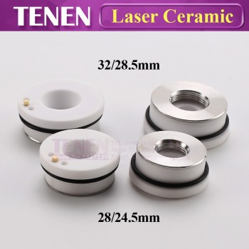 Laser Ceramic Part 28/32mm OEM Precitec Lasermech Raytools Empower KT B2 CON YAG Fiber Laser Cutting Machine Head Nozzle Holder
