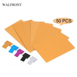 WALFRONT Aluminium Alloy Business Name Cards 50Pcs/Lot Colorful Unisex Printing Blank Paper Visiting Cards Healthy Laser Mark