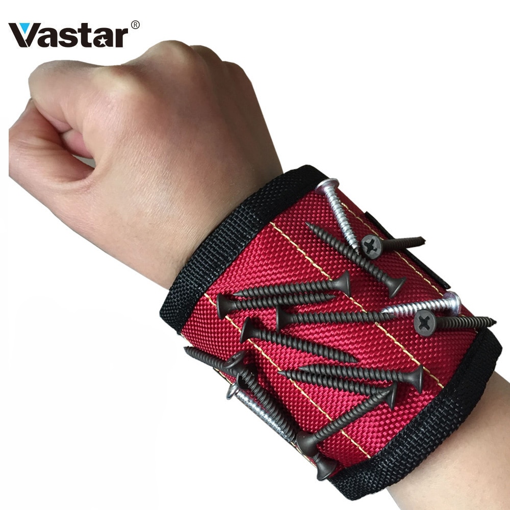 Vastar Polyester Magnetic Wristband Portable Tool Bag Electrician Wrist Tool Belt Screws Nails Drill Bits Holder Repair Tools