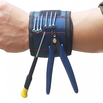 Sports Tool Magnetic Wrist Support Band with Strong Magnets for Holding Screws Nail Bracelet Belt Support Chuck Storage Bag