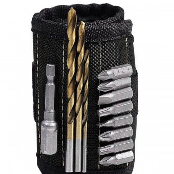 Sports Tool Magnetic Wrist Support Band with Strong Magnets for Holding Screws Nail Bracelet Belt Support Chuck Storage Bag