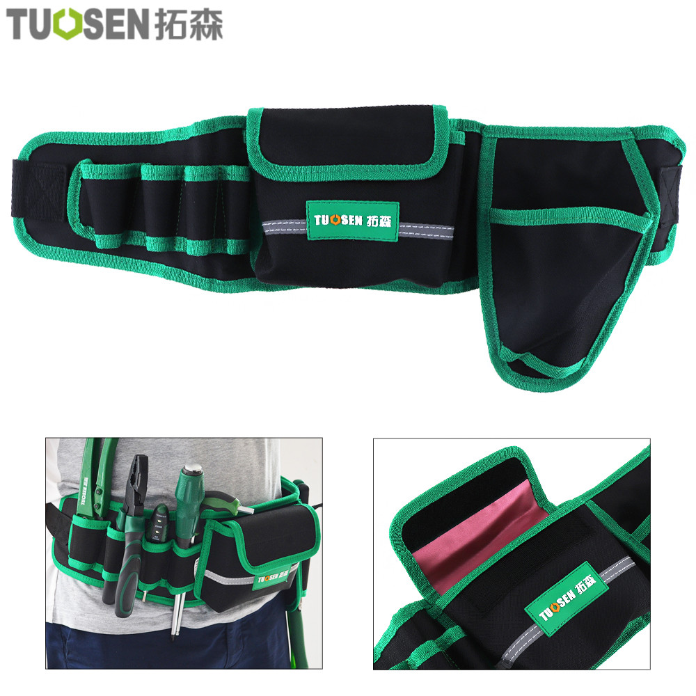 Multifunction Durable Waterproof Waist Tool Bag Belt Electrician Repair Tool Holder Pouch Organizer with Electric Drill Pocket