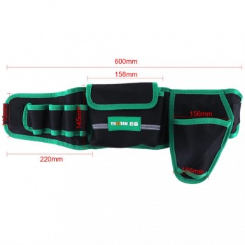 Multifunction Durable Waterproof Waist Tool Bag Belt Electrician Repair Tool Holder Pouch Organizer with Electric Drill Pocket