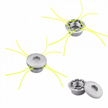 Aluminum Grass Trimmer Head With 4 Lines Brush Cutter Head Thread Nylon Grass Cutting Line Head for Strimmer Replacement