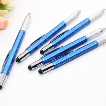 6 in 1 Mini Screwdriver Ruler Spirit Level Tool Ballpoint Pen With A Top And Scale Stylus For Touch Screen Tool Pen Multitool
