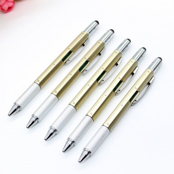 6 in 1 Mini Screwdriver Ruler Spirit Level Tool Ballpoint Pen With A Top And Scale Stylus For Touch Screen Tool Pen Multitool