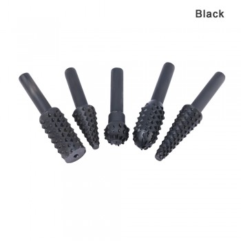 5pcs Steel Rotary Rasp File 1/4 Shank Rotary Craft Files Rasp Burrs Wood Bits Grinding Power Woodworking Hand Tool