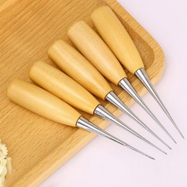 Professional Leather Wood Handle Awl Tools For Leathercraft Stitching Sewing   Sale WWO66