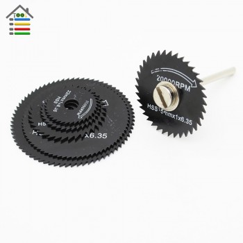 AUTOTOOLHOME 7pcs HSS Black Saw Blades Cutting Cut Off Disc Wheels Set 6 Sizes For Dremel 4000 3000 Rotary Tools