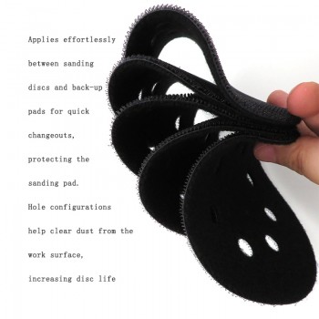 5 Inch 8 Holes Interface Pad Protection Disc Black Power Tool Accessories for Sander Polishing amp; Grinding - Hook and Loop