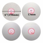 4pcs 6 Inch Diamond Coated Flat Lap Wheel 150mm 80/240/800/120 Grit Grinding Polishing Wheel Kit Disc Jewelry Glass