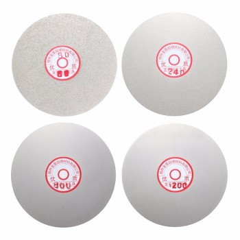 4pcs 6 Inch Diamond Coated Flat Lap Wheel 150mm 80/240/800/120 Grit Grinding Polishing Wheel Kit Disc Jewelry Glass