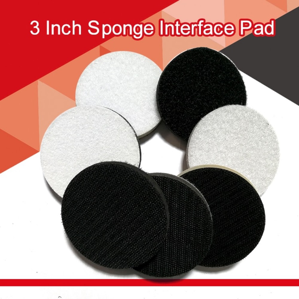 3 Inch 75MM Sponge Interface Pad Buffering Pad for Sander Backing Pad Polishing Grinding Power Tool Accessories - Hook and Loop