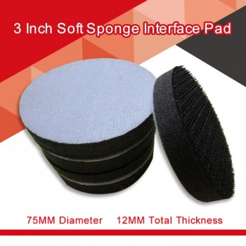 3 Inch 75MM Sponge Interface Pad Buffering Pad for Sander Backing Pad Polishing Grinding Power Tool Accessories - Hook and Loop