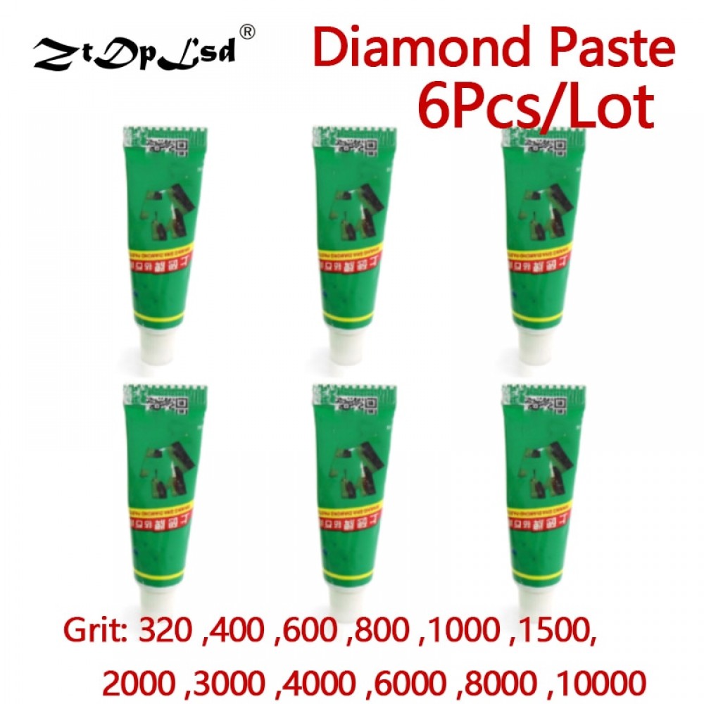 ZtDpLsd 6Pcs W0.5~W40 Diamond Abrasive Paste Needle Tube Grinding Polishing Lapping Compound Metal Jade Amber Buffing Tools
